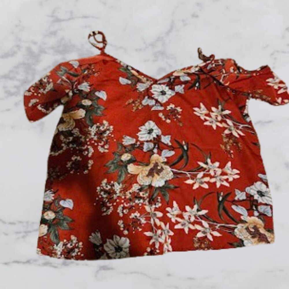SHEIN Curve Floral Off-Shoulder Blouse - Like New Condition